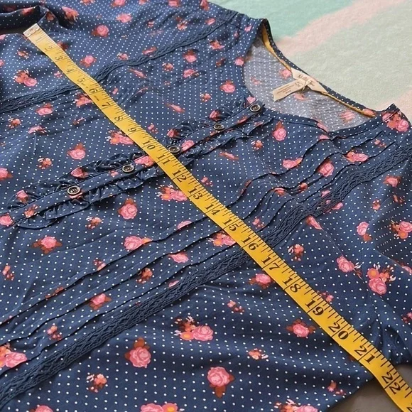 Matilda Jane Dream A Little Dream Floral Polka Dot Long Sleeve Top Size L - Picture 10 of 11